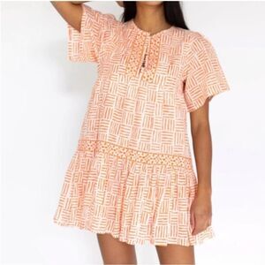 Marea 100% Cotton Tiki Dress in Melon size XL
